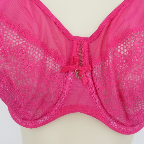 Chantelle 30H Pink Lace Underwire Bra Revele Moi Perfect Fit Style C15710 - Picture 3 of 16